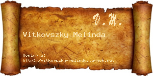 Vitkovszky Melinda névjegykártya
